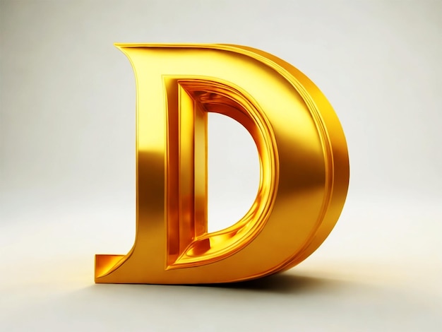 3d golden letter d