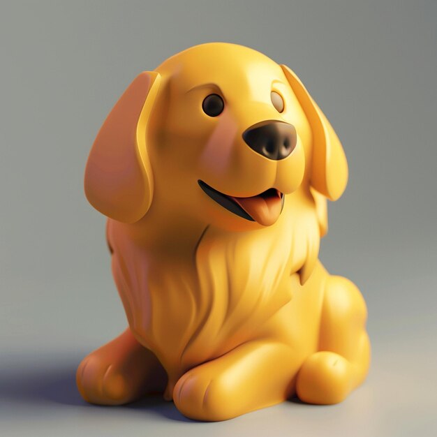 Photo 3d golden retriever icon dog breed and pet illustration logo