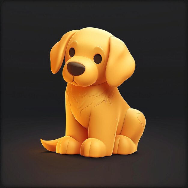 Photo 3d golden retriever icon dog breed and pet illustration logo