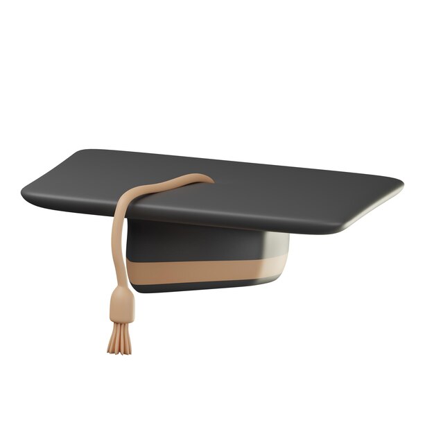 3D Graduation Hat Illustration