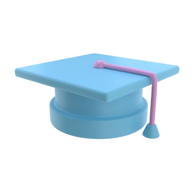 3D Graduation Hat Illustration