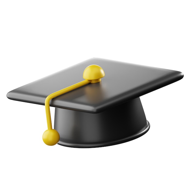 Photo 3d graduation hat isolated illustration render