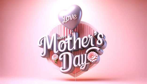 A 3D graphic design for a Happy Mothers Day