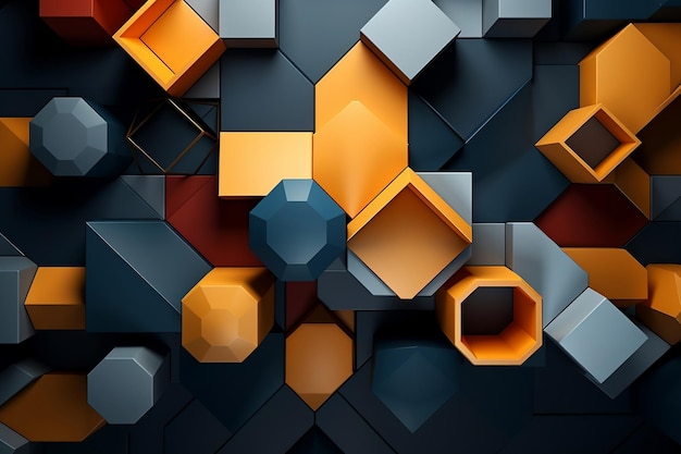 3d graphics background Colorful Geometric Tiles 3D Style Geodesic Shapes UHD Image Contrasting