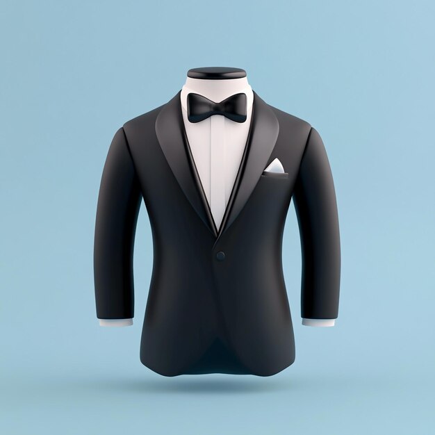 Photo 3d grooms suit icon wedding reception fashion illustration logo