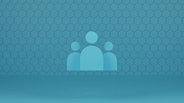 Photo 3d group of people socializing icon background image template