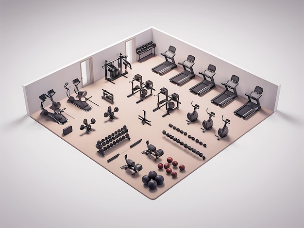 3d Gym Floor Plan templates