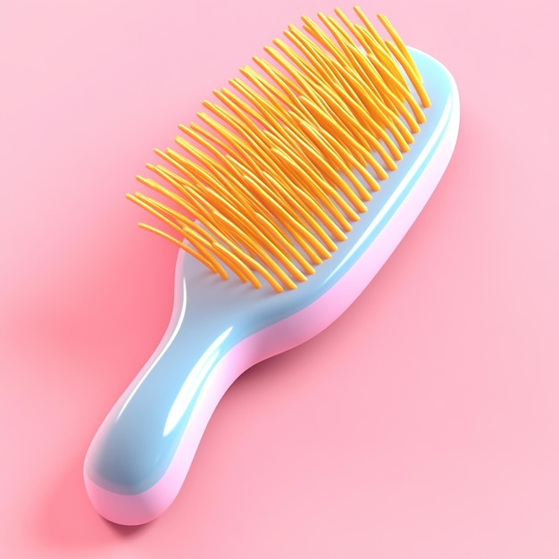 Photo 3d hairbrush icon grooming tool illustration logo