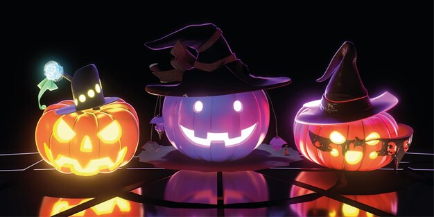 3d halloween background design