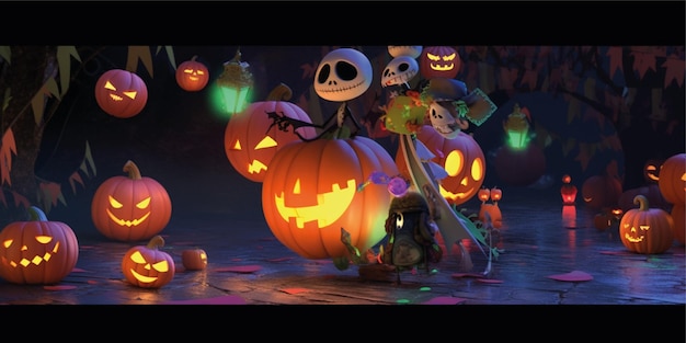 3d halloween background design