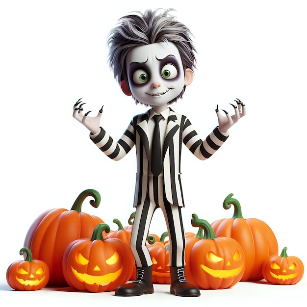 Photo 3d halloween cartoon character fantasy