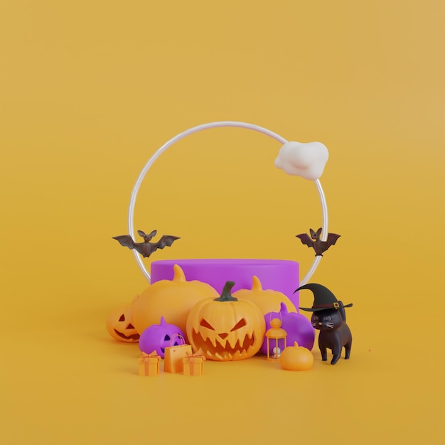 3d halloween promotion discount sale podium