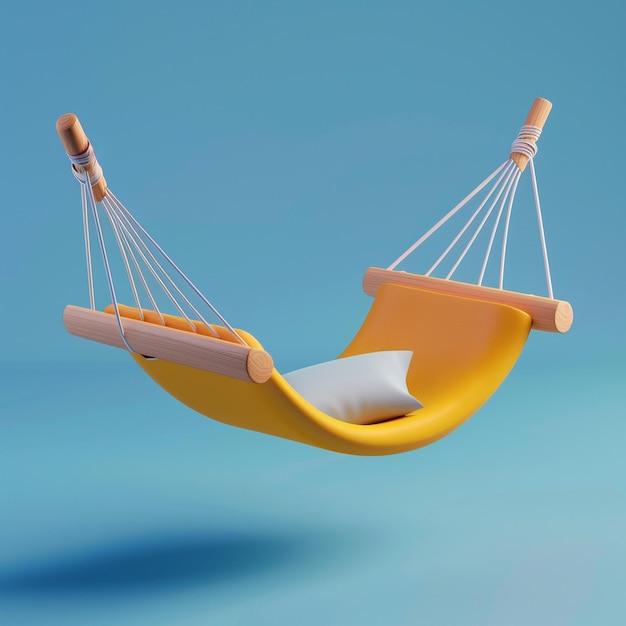 3D Hammock Icon Relaxation and Vacation Logo Illustration