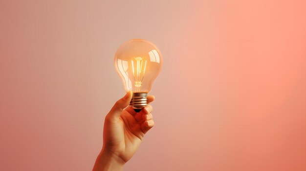 3D hand holding light bulb light bulb in hand like idea make money concept