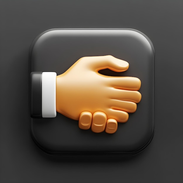 Photo 3d handshake icon business agreement partnership deal