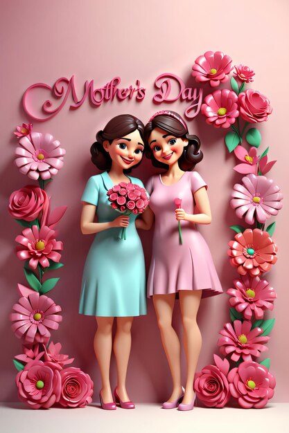 3d Happy mothers day celebration