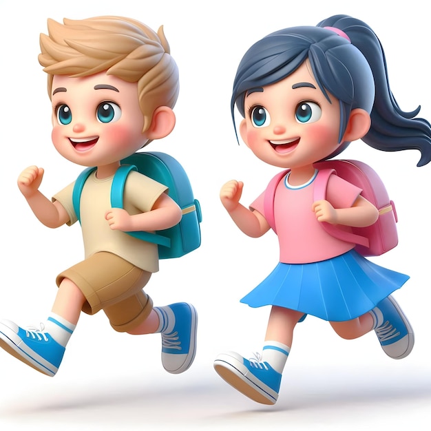 3d happy Young Student Character Back to school Concept