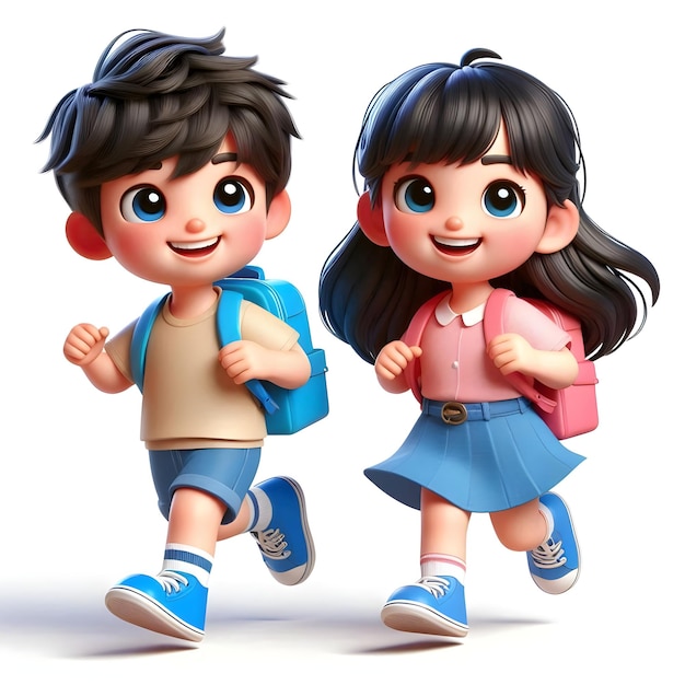 3d happy Young Student Character Back to school Concept