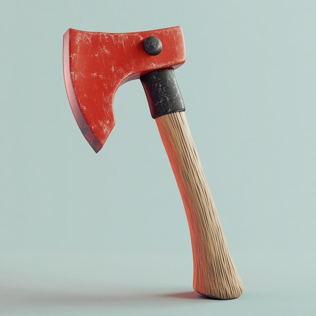 3D Hatchet Icon Tool and Woodworking Illustration Logo