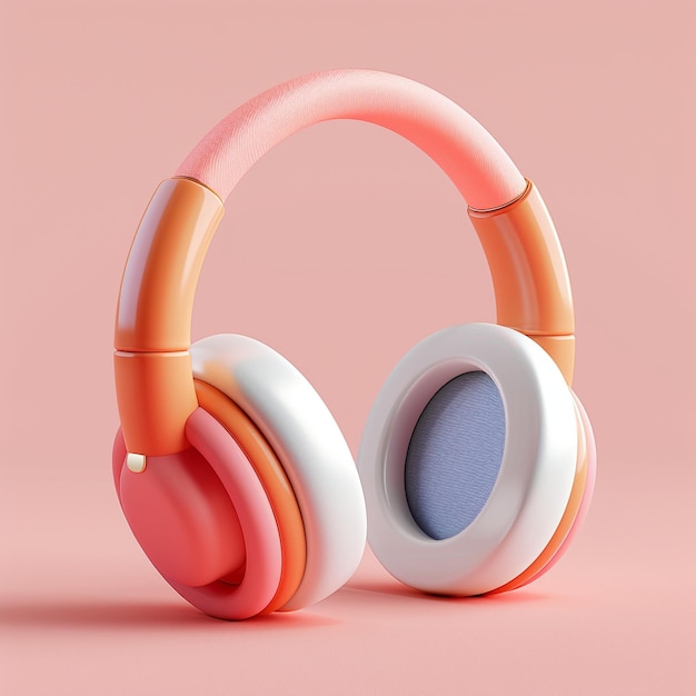 3D Headphone Icon Music and Audio Illustration Logo