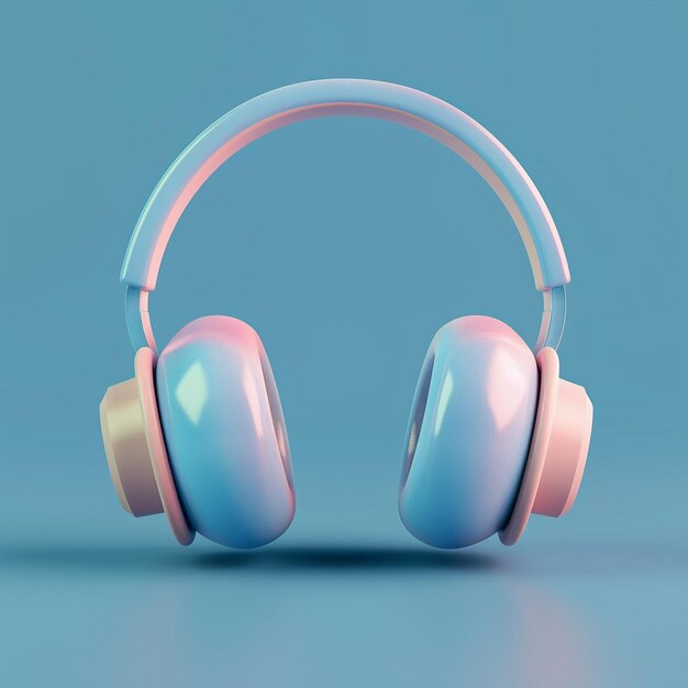 3D Headphone Icon Music and Audio Illustration Logo