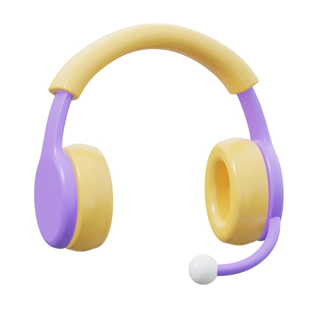 3D Headphone Isolated Icon Illustration Render