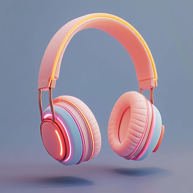 3D Headphones Icon Audio and Music Listening Device Illustration Logo