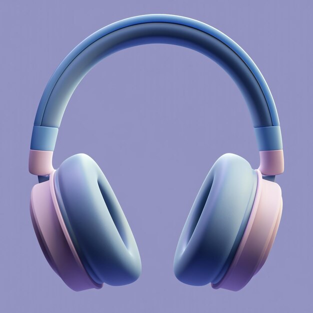 Photo 3d headphones icon device for private music listening illustration logo