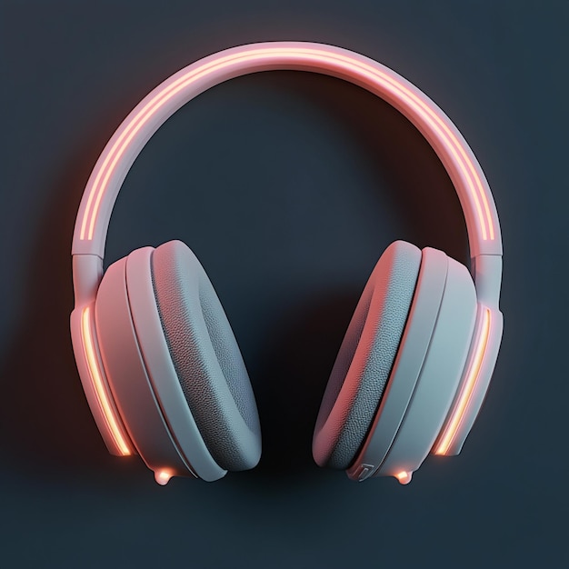 3D Headphones Icon Music and Audio Illustration Logo