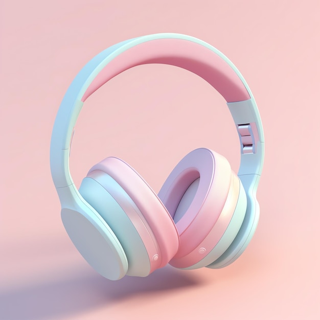 3d headphones on a pink background