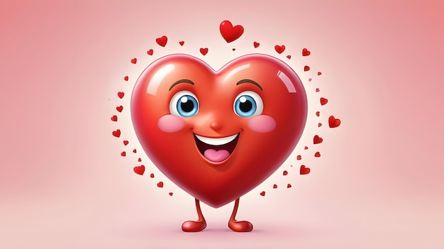 3D Heart Emoji Character Vibrant Expressive and Playful