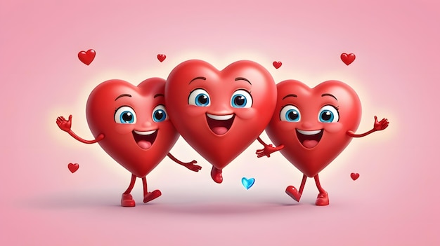 3D Heart Emoji Character Vibrant Expressive and Playful