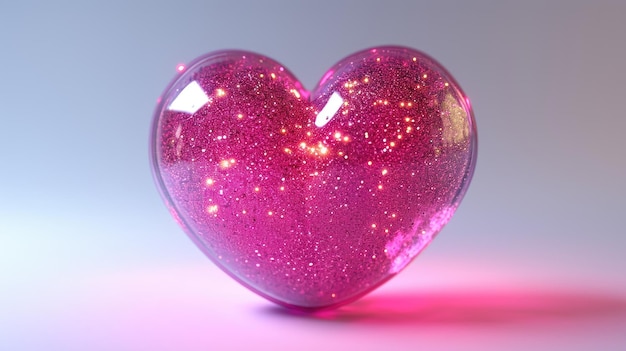 3D Heart emoji Valentines day Pink heart emoticon Ai Generated