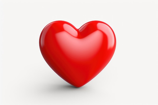 3D heart icon isolated on bright studio background