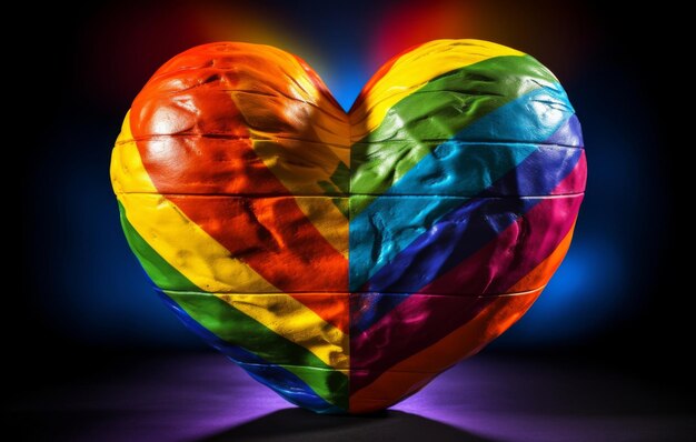 3D heart in rainbow colors LGBT pride