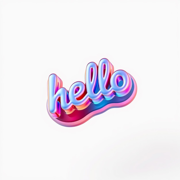 3D Hello Word in Purple and Pink