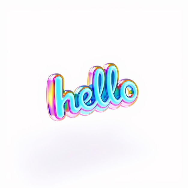 3D Hello Word with Holographic Rainbow Effect