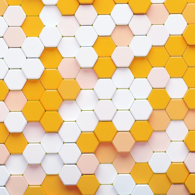 3D Hexagon Orange Background