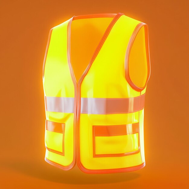 Photo 3d high visibility vest icon safety and protection illustration logo