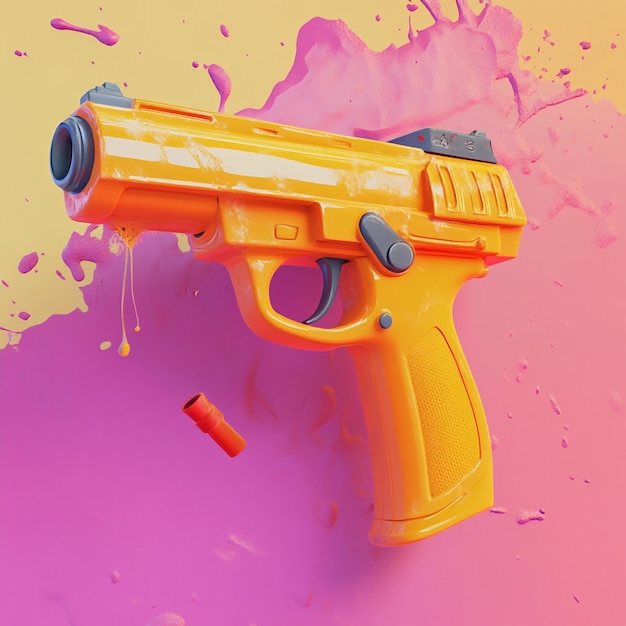 Photo 3d holi water gun icon playful festival tool illustration logo