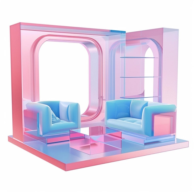 3D hologram view of a lounge