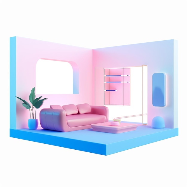 3D hologram view of a lounge