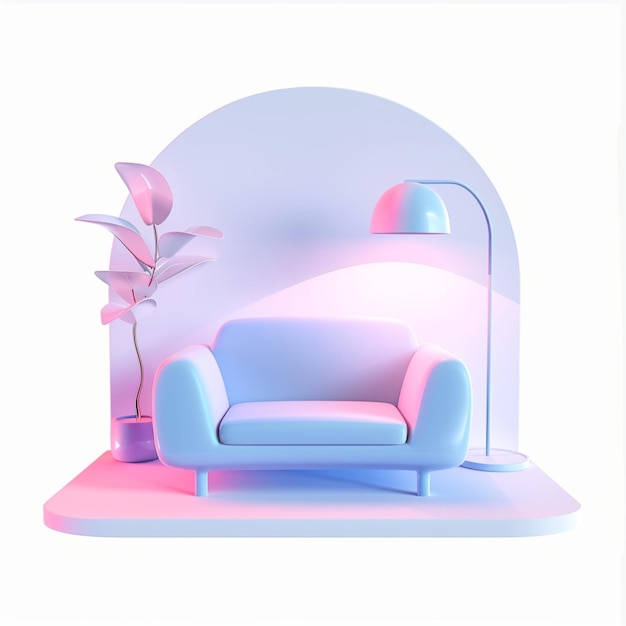 3D hologram view of a lounge