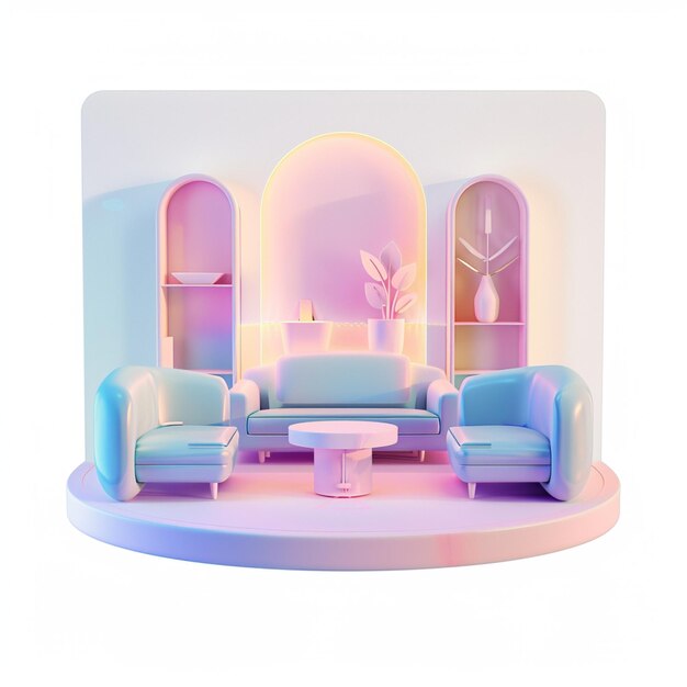 3D hologram view of a lounge