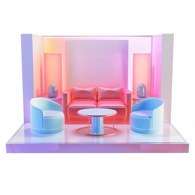 Photo 3d hologram view of a lounge