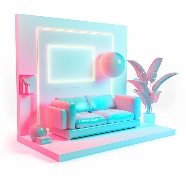 3D hologram view of a lounge