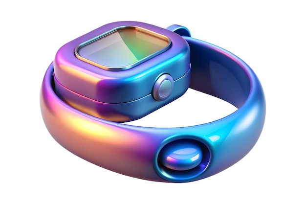 3D Holographic diabetes awareness bracelet and glucose meter concept as A glossy photo featuring a h