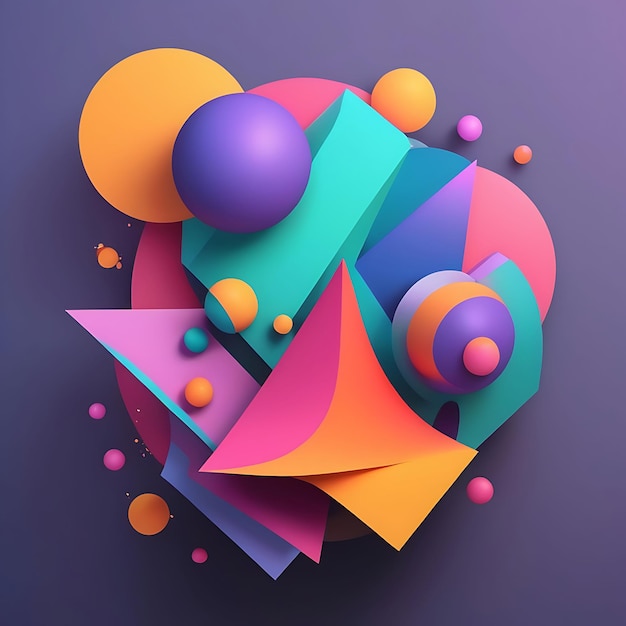 3D holographic elements gradient shapes abstract forms Vector illustration futuristic vibes