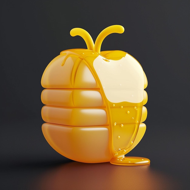 3D Honey Icon Sweetener and Food Illustration Logo