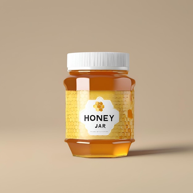 3d honey jar mockup